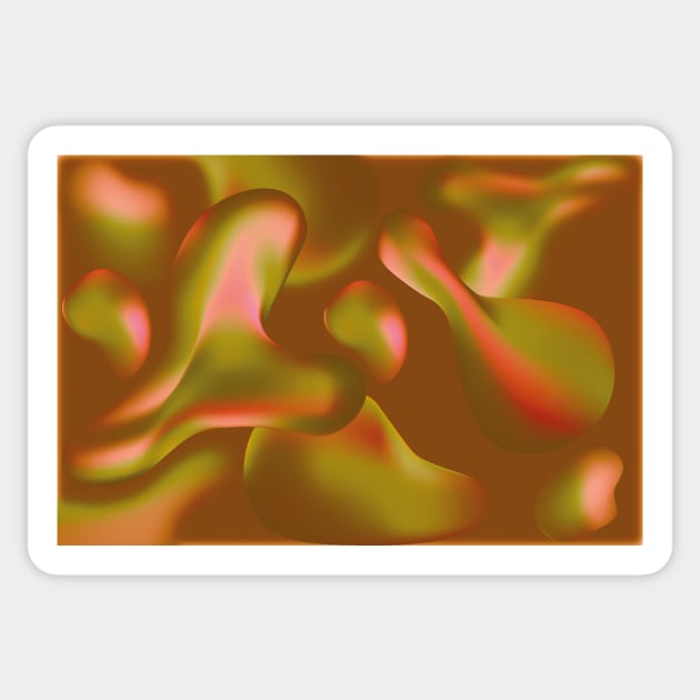 Abstract Artwork Iridescence Liquid Holographic Autumn Fall  Sticker by JeLoTall